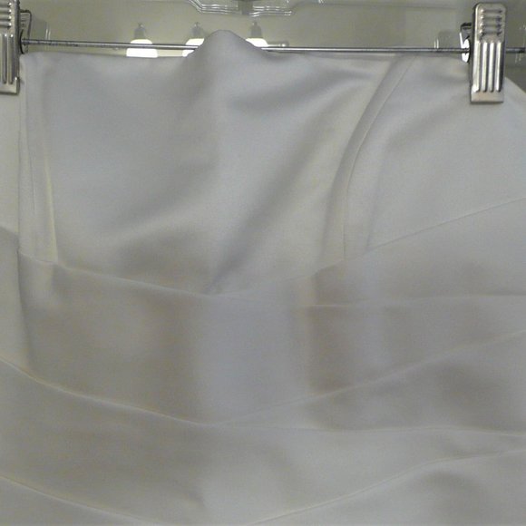 Bella Barmals Wedding Column Dress White Strapless Size 8 Bride - Picture 3 of 12